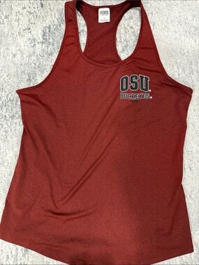 PINK Victoria's Secret Maroon OSU Buckeyes Racerback Tank